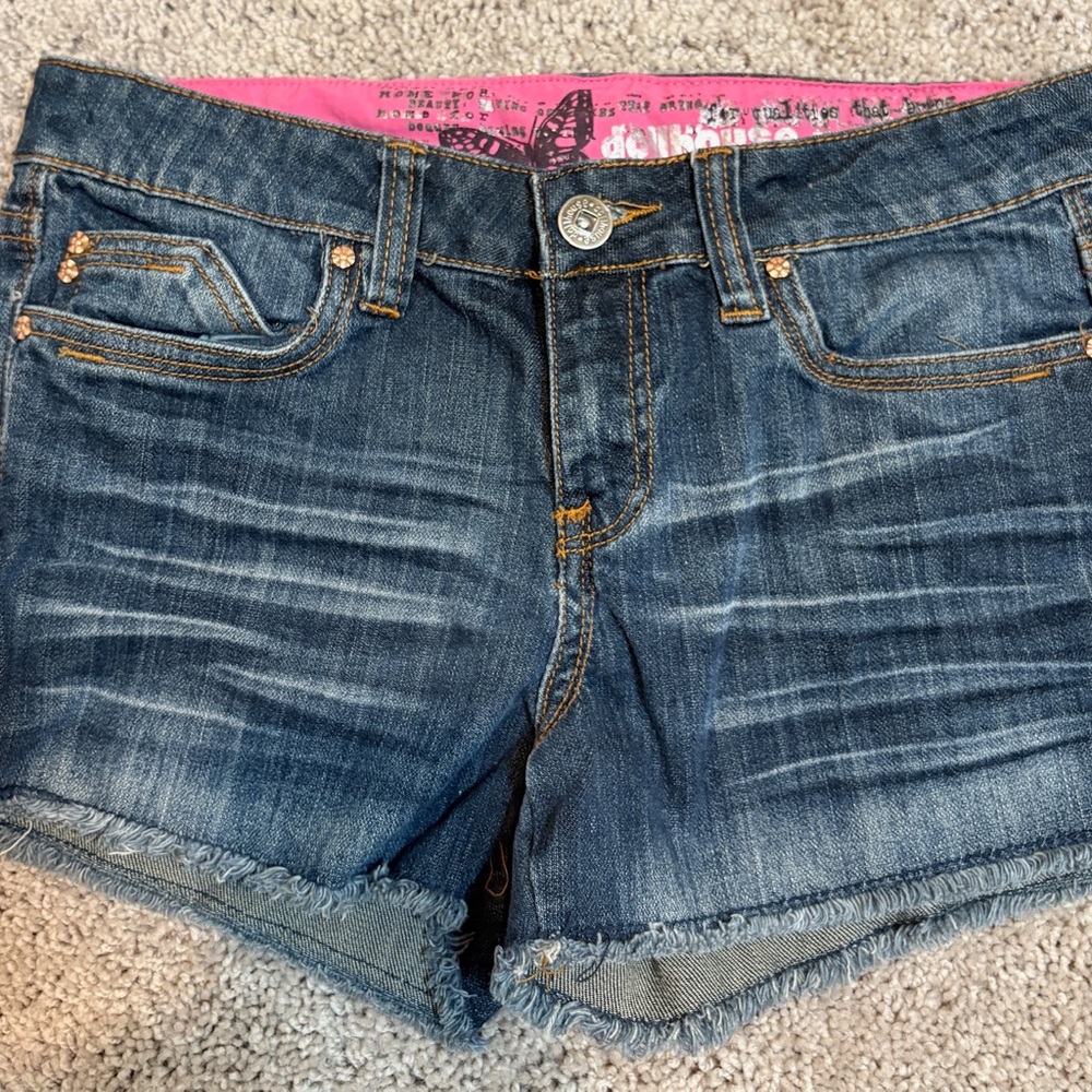 Dollhouse Dark Blue Jean Shorts